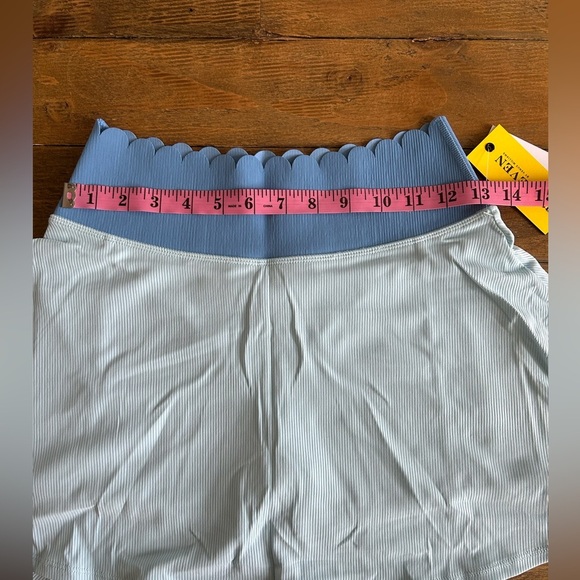 ELEVEN by Venus Williams Two toned Blue Scalloped waist band Skort w/pockets XS - Picture 8 of 9